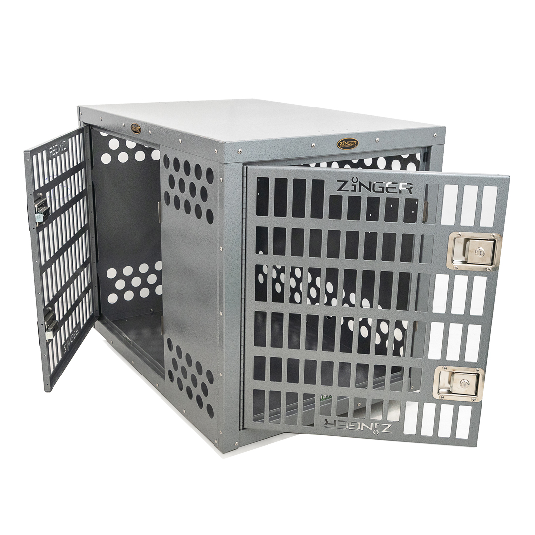 Dog crate with top side door